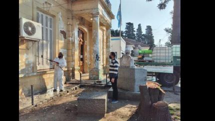 Ya comenzaron las tareas de refacción para mejorar la fachada del hospital.