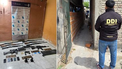 Las armas recuperadas por la DDI de Avellaneda-Lanús.