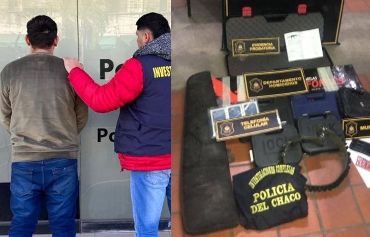 El nuevo detenido del clan Sosa y los elementos que le incautaron.
