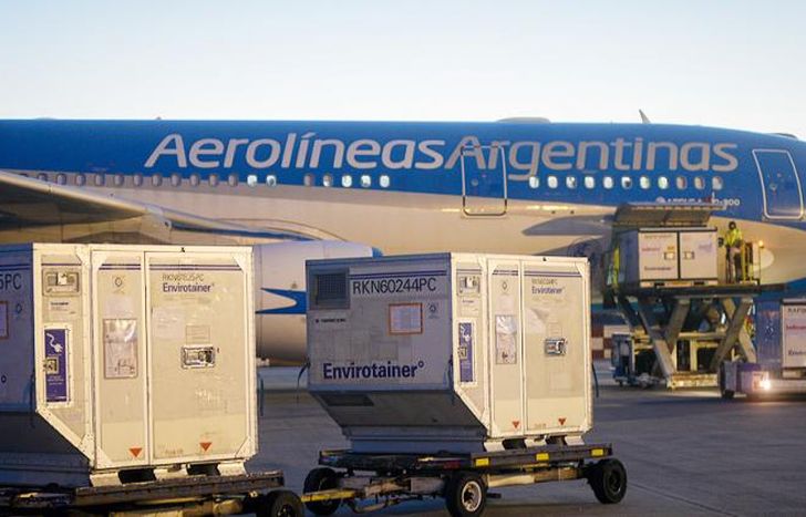 El aeropuerto de Ezeiza, epicentro del arribo de dosis.