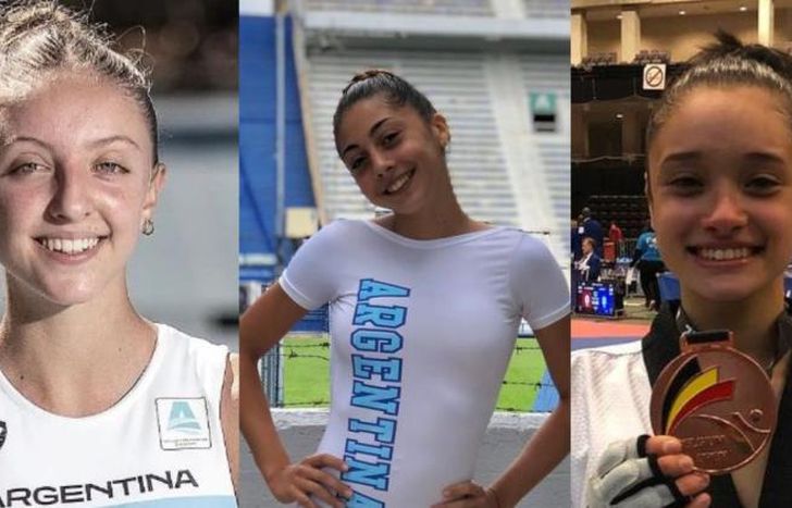 Helen, Zoe y Giulia, las lomenses en los Suramericanos de Rosario 2022.