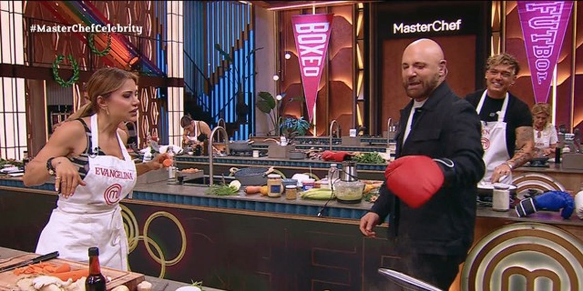 Ian Lucas y Evangelina Anderson en MasterChef Celebrity.&nbsp;