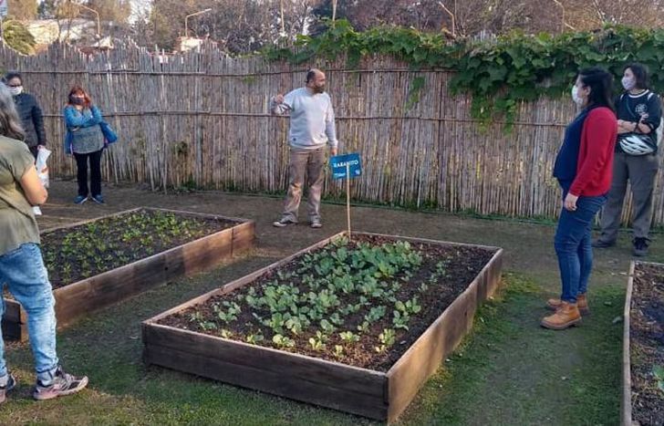 Conocieron la huerta del Parque de Lomas.