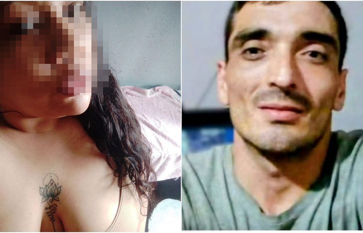 La autora del crimen cometido a puñaladas y la víctima, Juan Molina.