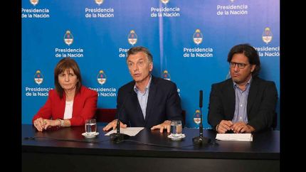 Macri habló junto a Patricia Bullrich y Germán Garavano.