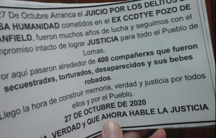 El volante que le repartieron a los vecinos este martes.