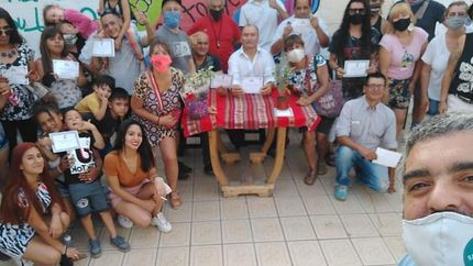 En la entrega de diplomas de fin de año.