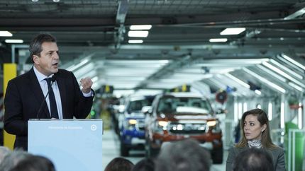 Massa durante un acto en el que la automotriz Ford confirmó una inversión de U$S660.