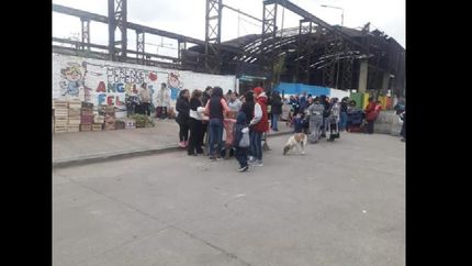 diariamente reciben a unas 200 familias que van a buscar una bolsa de verduras.