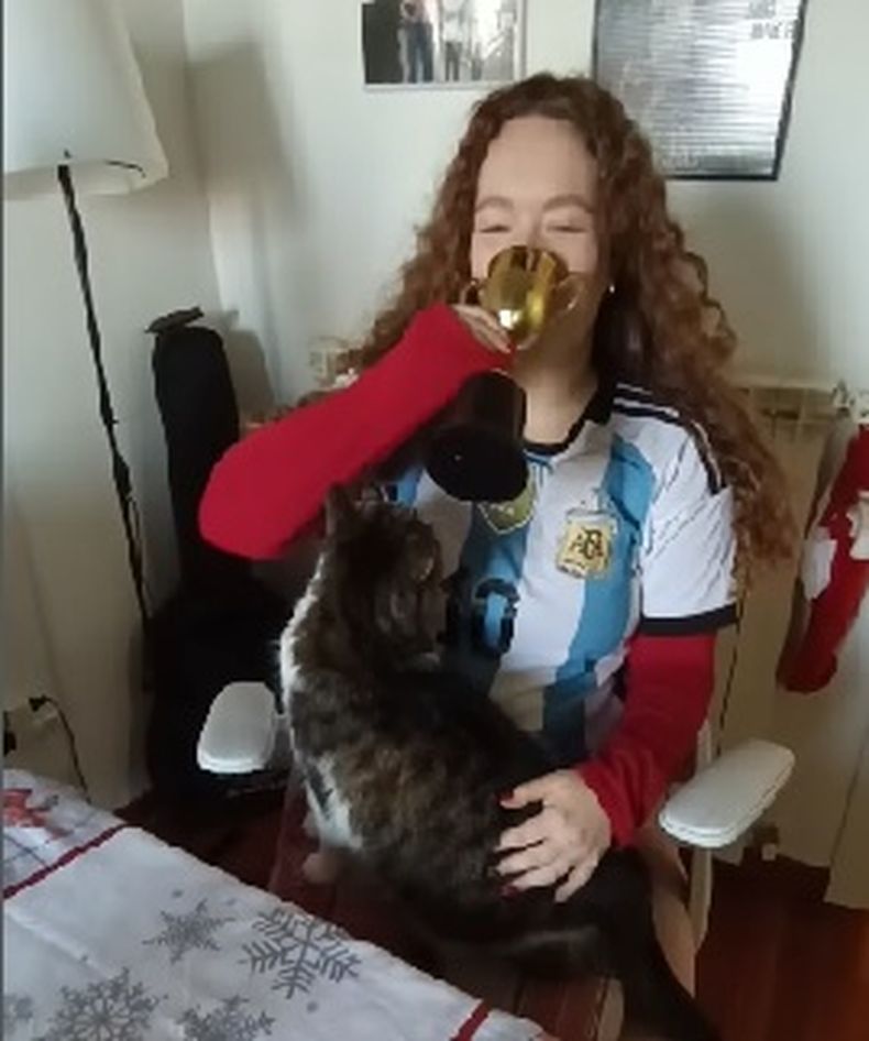 El brindis deseando el bicampeonato del mundo. 