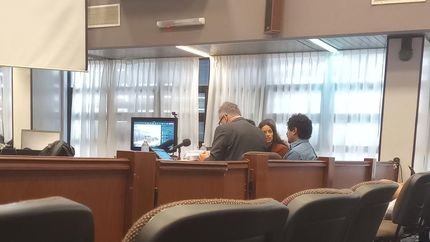 Diario La Unión | El imputado Marcos Bazán junto a sus abogados defensores.