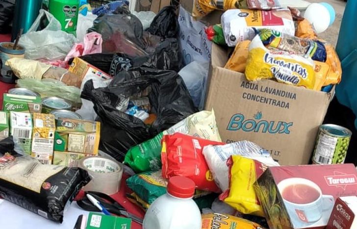 Lograron armar 40 cajas de alimentos que serán donadas a instituciones de la zona.