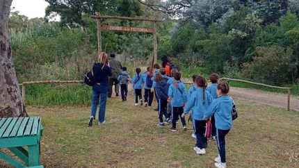 Los visitantes observan y reconocen diferentes plantas y animales.