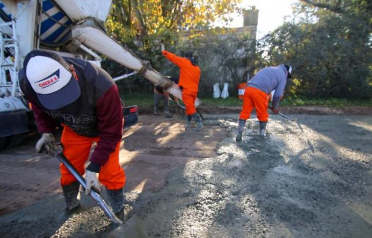 Avanzan las obras con hormigón.