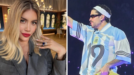 Wanda Nara sorprendió con su presencia en el último show que hizo Bud Bunny en River Plate. Wanda Nara sorprendió con su presencia en el último show que hizo Bud Bunny en River Plate.