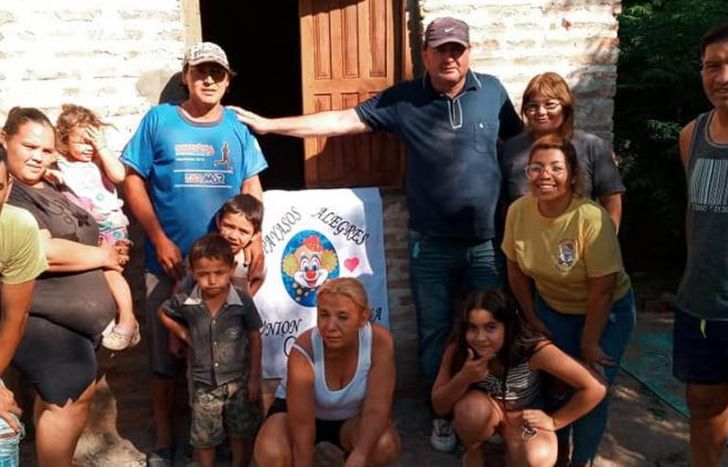 En la inauguración de la casa de los Meza.