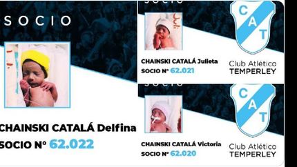 desde la cuna: las trigemelas ya son socias de temperley desde la cuna: las trigemelas ya son socias de temperley