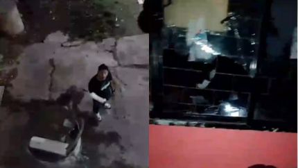 La víctima filmó al agresor y los destrozos. La víctima filmó al agresor y los destrozos.