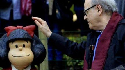 Mafalda y su papá.