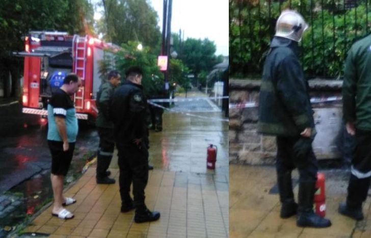 Los Bomberos de Lomas y Defensa Civil trabajando en el lugar.