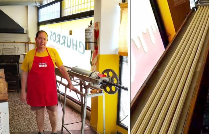 Hace casi 40 años que está relacionado al mundo de los churros porque su papá creó una máquina especial.