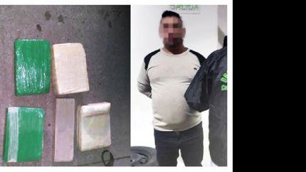 Tenía en su mochila, panes de marihuana que pesaban más de siete kilos.