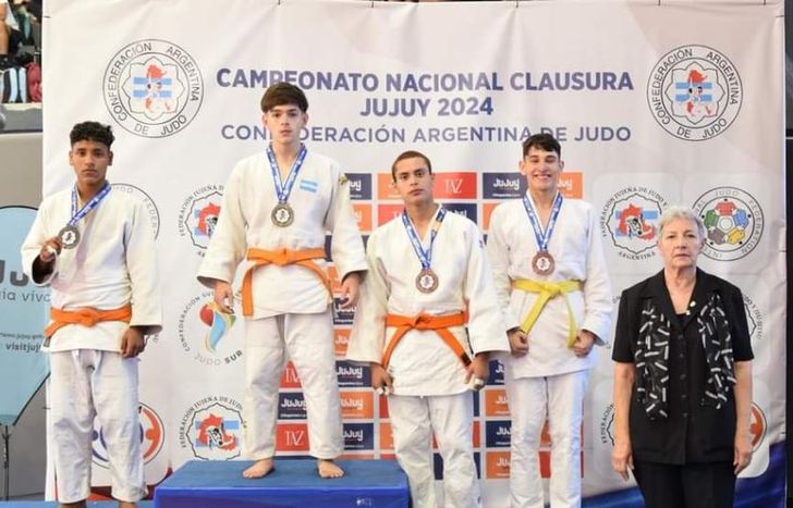 El momento del podio en una jornada que, seguramente, será inolvidable para los judocas.
