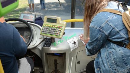 Los pictogramas explican todo el accionar de una persona en un colectivo.