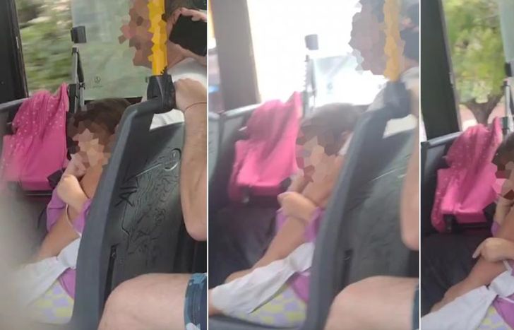 La filmación delata el accionar del abusador.