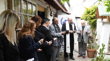 La ceremonia religiosa contó con la presencia del Obispo Jorge Lugones.