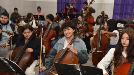 La orquesta funciona en la Primaria N°18 de Albertina.
