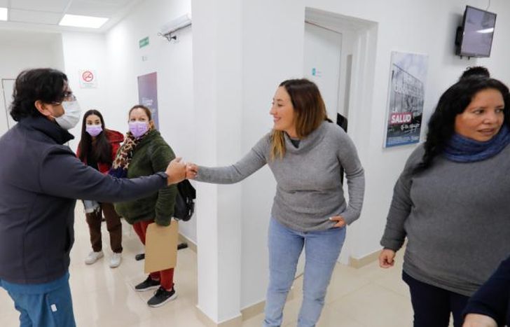Lesci recorrió una de las obras concluidas, la del Centro Integral Mariano Moreno.