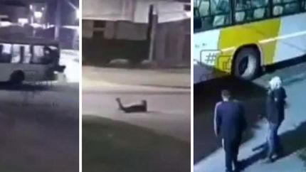 El momento en el que el hombre salió disparado del vehículo. Afortunadamente, no sufrió heridas de gravedad.