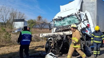 Así quedó el camión tras la tragedia.