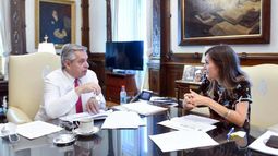 Fernández y Raverta, de la ANSeS, antes del anuncio.