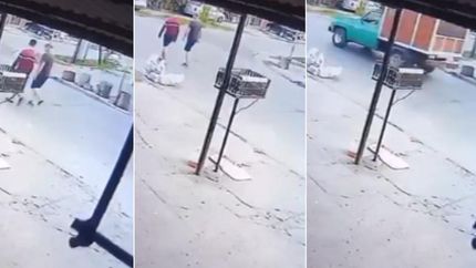 Una cámara de seguridad filmó los instantes previos al choque fatal.