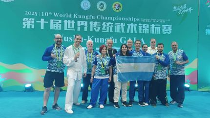 La delegación argentina, presente en China.