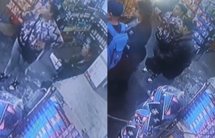 El video muestra a las dos mecheras en pleno robo en un supermercado de Banfield.