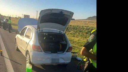 Escapó de la requisa a gran velocidad.