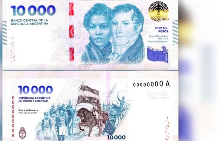 Manuel Belgrano y de María Remedios del Valle, los protagonistas del billete.
