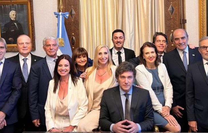 La primera foto en Casa Rosada.