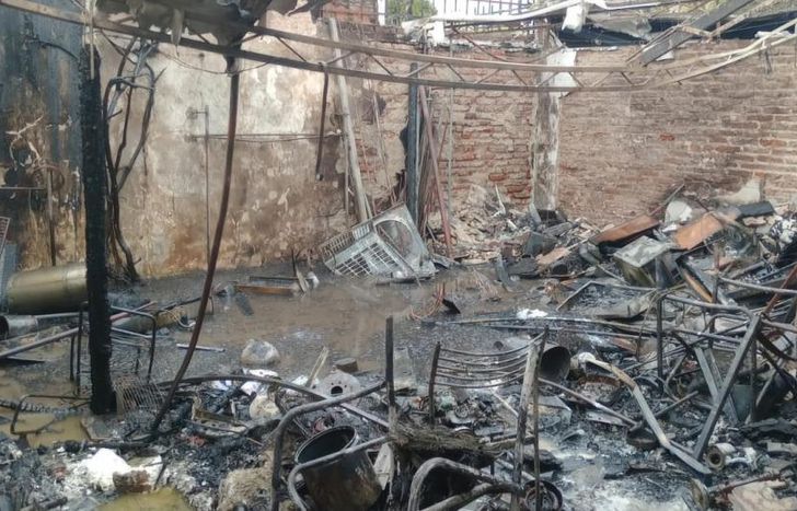 Así quedó la vivienda tras el incendio.
