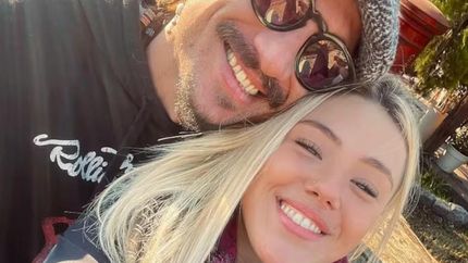 Daniel Osvaldo y su novia Malena.