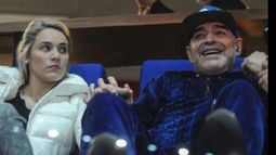 Rocío Oliva con Diego Maradona.&nbsp;