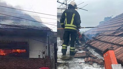 La casa quedó destruida. La casa quedó destruida.