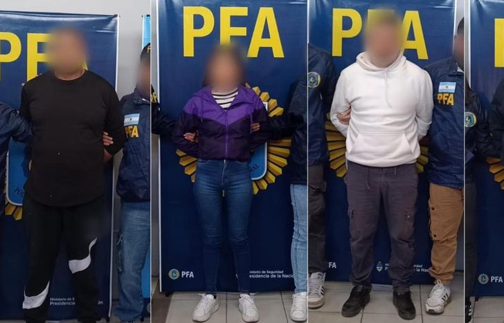 Cuatro de los nueve detenidos.