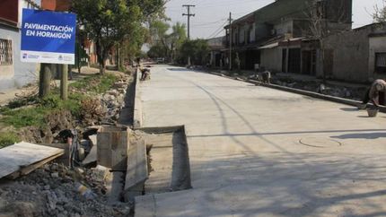 Obras en hormigón sobre la calle Saladillo.