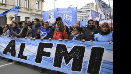 una marcha en rechazo al fmi