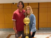 José María Canale, su esposa, y la Recopa Sudamericana.
