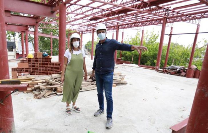 Los trabajos se realizan en el predio de Yrigoyen y Pringles.